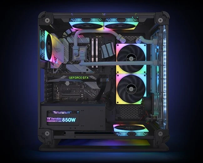 Thermaltake ToughFan 14 RGB High Static Pressure Radiator Fan, LED-Steuerung, 140mm, 3er-Pack