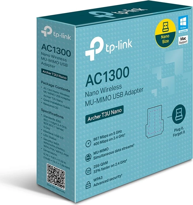 TP-Link AC1300 WLAN-Adapter, 2.4GHz/5GHz WLAN, USB-A 2.0 [Stecker]