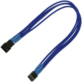 Nanoxia 4-Pin Verlängerung, sleeved, 30cm, blau (NXPWV3EB)