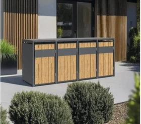 Westmann Varius Mülltonnenbox 4x 240l holzoptik