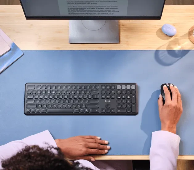 Trust Vaiya Multi-Device Wireless Keyboard, schwarz, USB/Bluetooth, DE