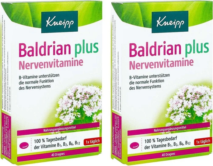 Kneipp Baldrian plus Nervenvitamine Dragees, 80 Stück (2x 40 Stück)
