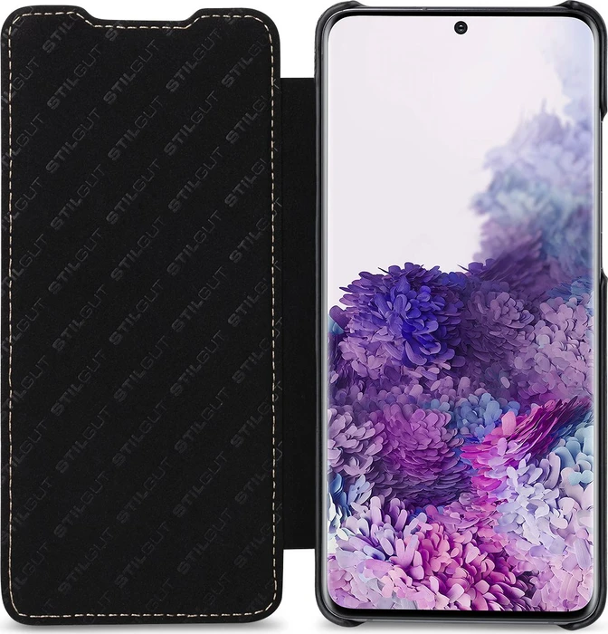 Stilgut Book Type Leather Case für Samsung Galaxy S20+ schwarz