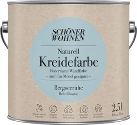 Schöner Wohnen Naturell Kreidefarbe innen bergseeruhe helles blaugrau, 2.5l