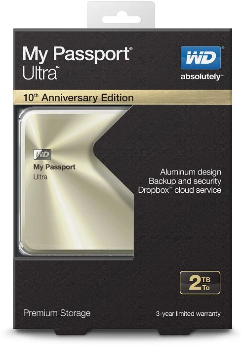 Western Digital WD My Passport Ultra Metal gold - Anniversary Edition - 2TB, USB 3.0 Micro-B