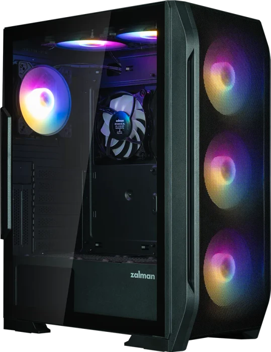 Zalman N7 Plus V2, schwarz, Glasfenster