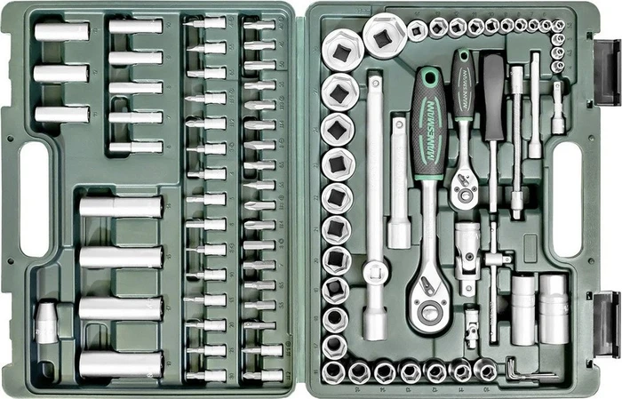 Mannesmann M98410 Bitset/Steckschlüsselsatz inkl. Koffer, 94-tlg.