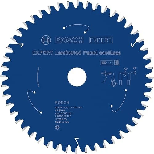 Bosch Professional Expert Laminated Panel Cordless Kreissägeblatt 48Z, 165x1.2x20mm, 1 Stück