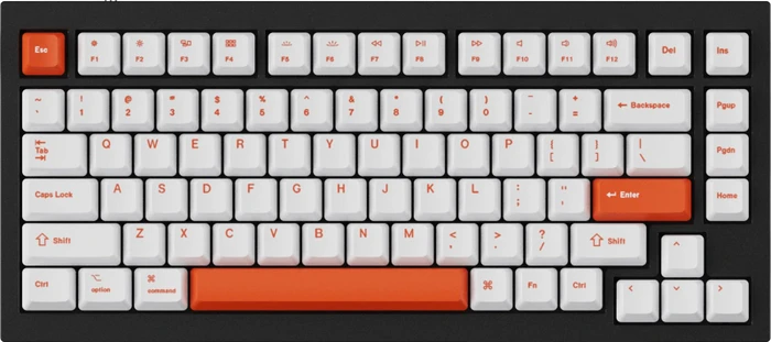 Keychron Q1/Q2/K2 OEM Dye-Sub Keycap-Set Orange, Kunststoff (PBT), Orange, orange/weiß, 97 Tasten (83+14), ANSI-US