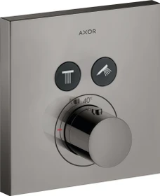 Hansgrohe Axor ShowerSelect eckig Thermostat mit 2 Ventilen polished black chrome