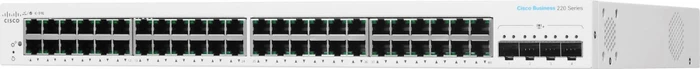 Cisco Business 220 Rackmount Gigabit Smart Switch, 48x RJ-45, 4x SFP+