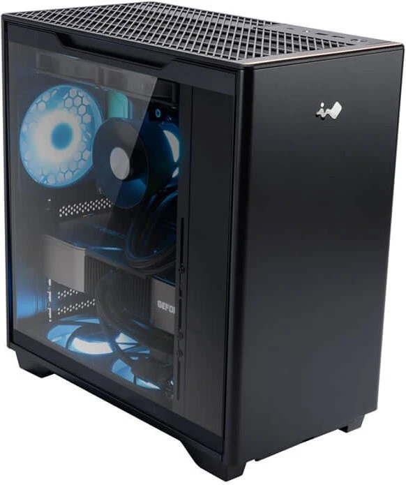 In Win A5, schwarz, Glasfenster