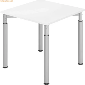 Kaiserkraft Vera-Zwo VYS08/W/S Schreibtisch 80x80cm weiß/silber