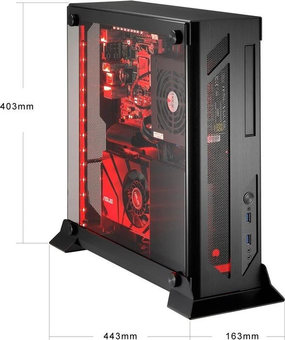 Lian Li PC-O5 schwarz, Glasfenster, Mini-ITX