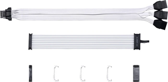 Lian Li Strimer Plus V2 12VHPWR, 16-Pin zu 3x 8Pin PCIe Verlängerungskabel, RGB beleuchtet, 8 LED-Bahnen, 33.5cm