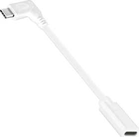 chenyang USB Kabel, Angled Round Cable, USB 2.0, 480Mb/s, 65W, USB-C [Stecker] auf USB-C [Buchse], 90° gewinkelt, 16cm (UC-218-WH-HX)