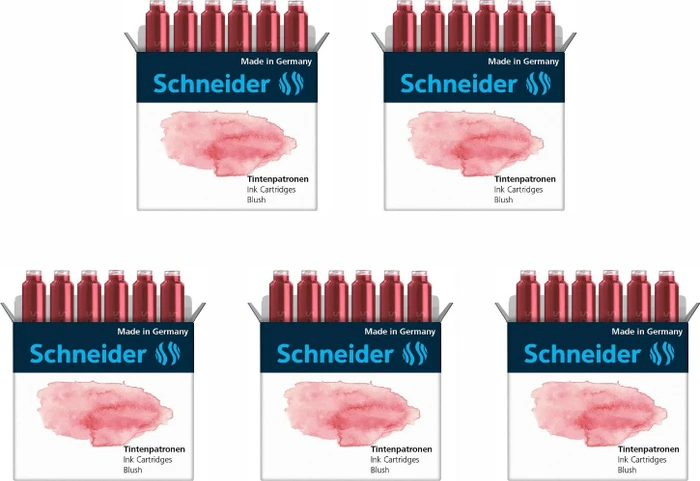 Schneider Pastell Standard-Tintenpatrone blush, 6er-Pack