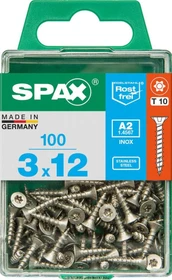 Spax Edelstahl rostfrei A2 4CUT T-STAR plus T10 Universalschraube, 3x12mm, 100 Stück
