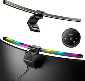 Quntis Curved Monitor LED Leuchte mit RGB, schwarz