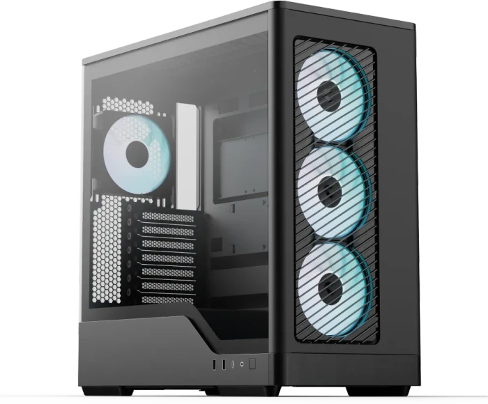 AeroCool D520A Black, Glasfenster