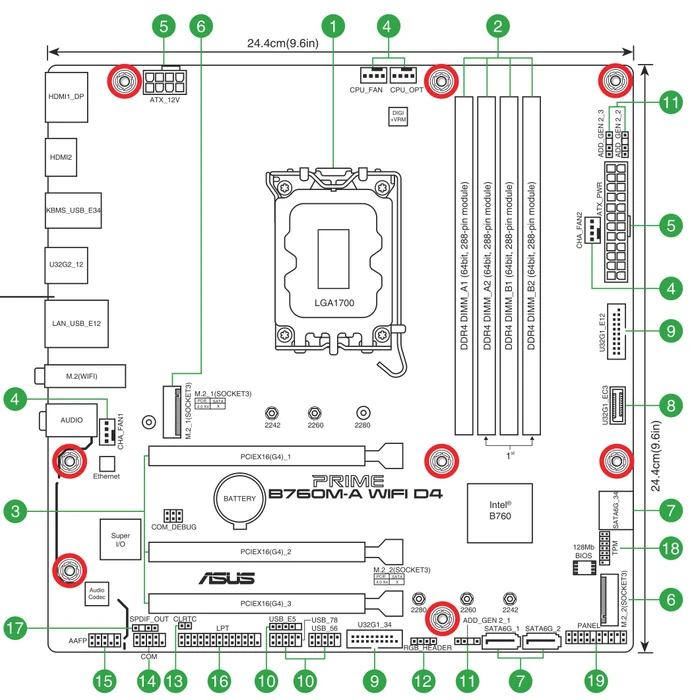 ASUS Prime B760M-A WIFI D4 (Intel 1700)