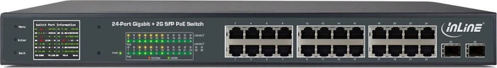 InLine Rackmount Gigabit Switch, 24x RJ-45, 2x SFP, 380W PoE+