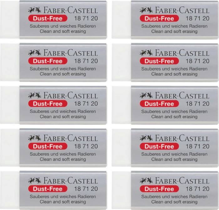 Faber-Castell Dust-free Radierer, weiß, 10er-Pack