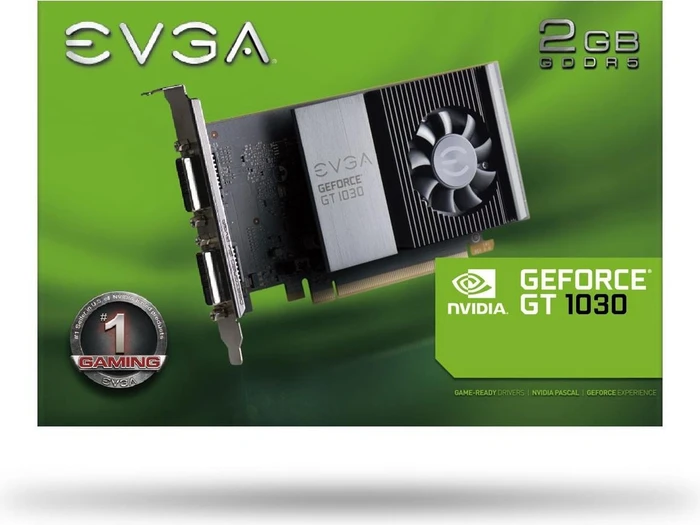 EVGA GeForce GT 1030 SC Single Slot, 2GB GDDR5, 2x DVI