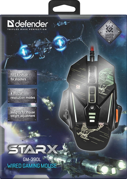 Defender sTarx GM-390L RGB Gaming Mouse schwarz, USB