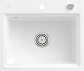 Villeroy & Boch Subway Style 60 S flat flächenbündig Becken mittig mit Ablauffernbedienung snow white