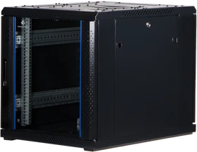 Rockstable 19" Serverschrank 12HE, Sicherheitsglastür, IP2X, schwarz, 800mm tief