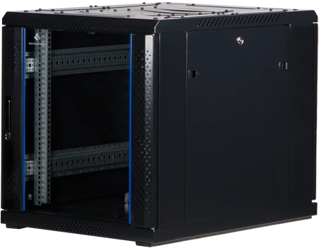 Rockstable 19" Serverschrank 12HE, Sicherheitsglastür, IP2X, schwarz, 800mm tief