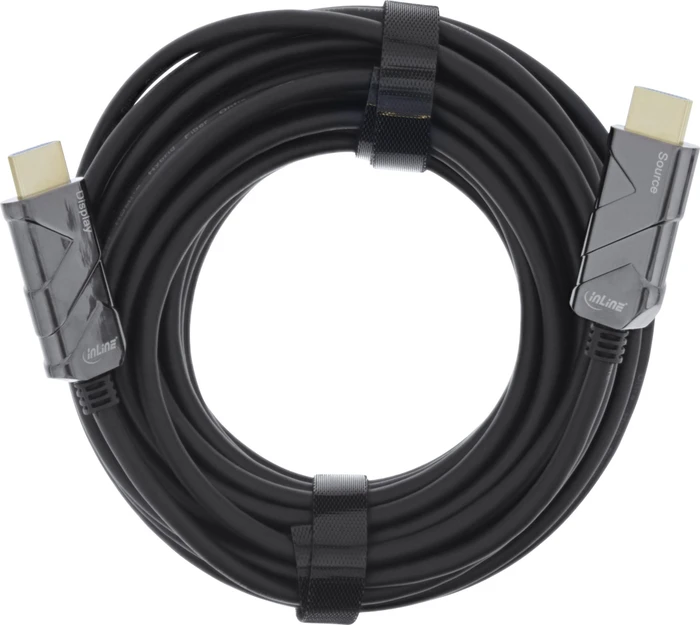 InLine HDMI AOC Kabel, Ultra High Speed HDMI, 8K4K, schwarz HDMI 2.1 Kabel, 10m