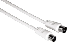 Hama Antennen-Kabel Koax-Stecker - Koax-Kupplung, 3m, 75dB, weiß