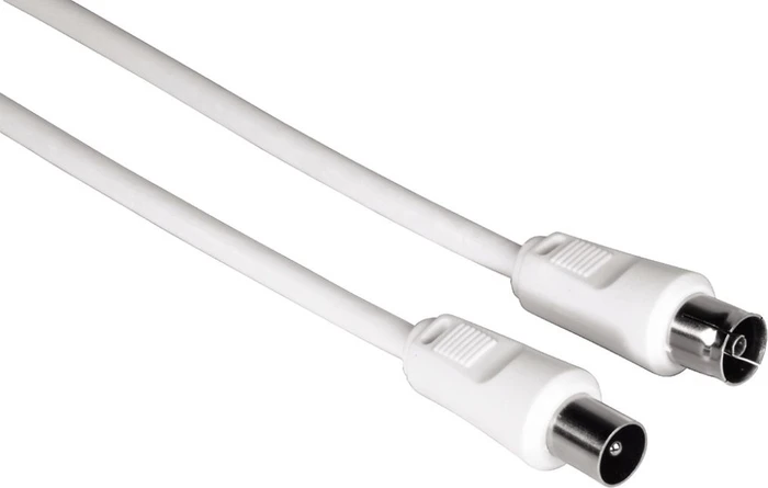 Hama Antennen-Kabel Koax-Stecker - Koax-Kupplung, 3m, 75dB, weiß