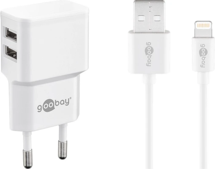 goobay Lightning Dual-Ladeset 12W weiß