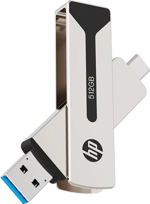 PNY HP 911 Pro 512GB Pearl Nickel, USB-A + USB-C, USB 3.2 Gen 1×1