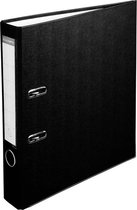 Exacompta Ordner 2-Ring Polypropylen, 50mm, A4, schwarz, 20er-Pack (915401B#20)