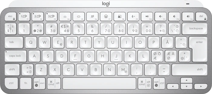 Logitech MX Keys Mini for Business, LEDs weiß, Logi Bolt, Pale Gray, weiß/grau, USB/Bluetooth, ND