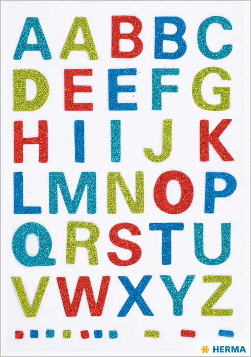 Herma Buchstabenetiketten A-Z, 10x15mm, weiß, 1 Blatt (40 Etiketten)