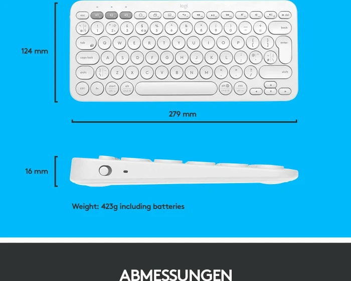 Logitech K380 Multi-Device Keyboard, Off-White, Bluetooth, CH