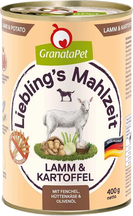 GranataPet Liebling's Mahlzeit Lamm & Kartoffel, 2.40kg (6x 400g)
