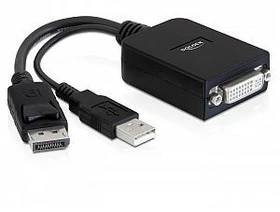 DeLOCK DisplayPort [Stecker] auf DVI [Buchse] Adapter, aktiv (61855)