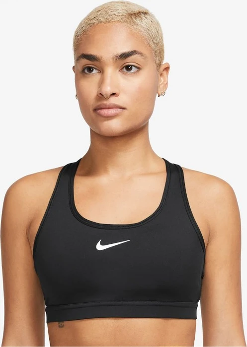 Nike Swoosh Medium Support Sport-BH schwarz/weiß (Damen)