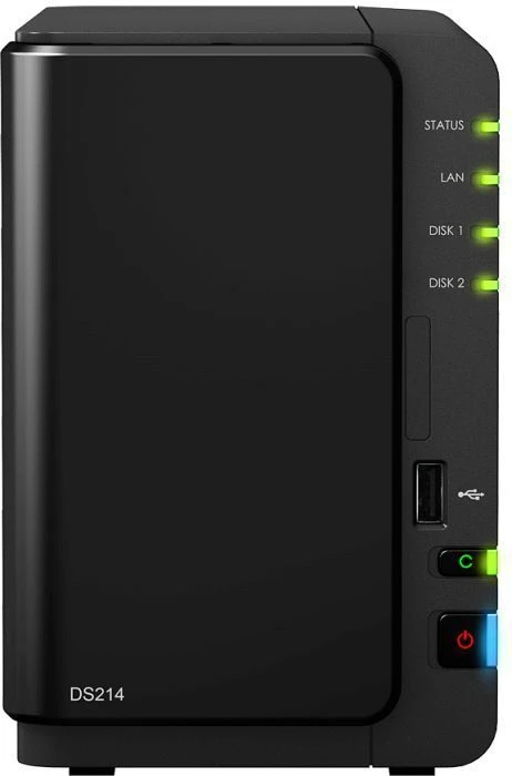 Synology DiskStation DS214, 512MB RAM, 1x RJ-45 1000Base-T, 2x USB-A 3.0