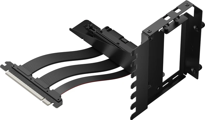 Fractal Design Flex 2 Riser Card Cable, mit vertikaler Grafikkarten-Halterung, gewinkelt, PCIe 4.0, 195mm, schwarz