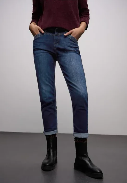 Street One Loose Fit Jeans dark indigo/soft washed (Damen)