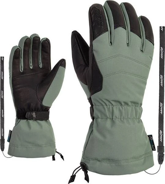 Ziener Kilata AS AW Skihandschuhe green mud (Damen)
