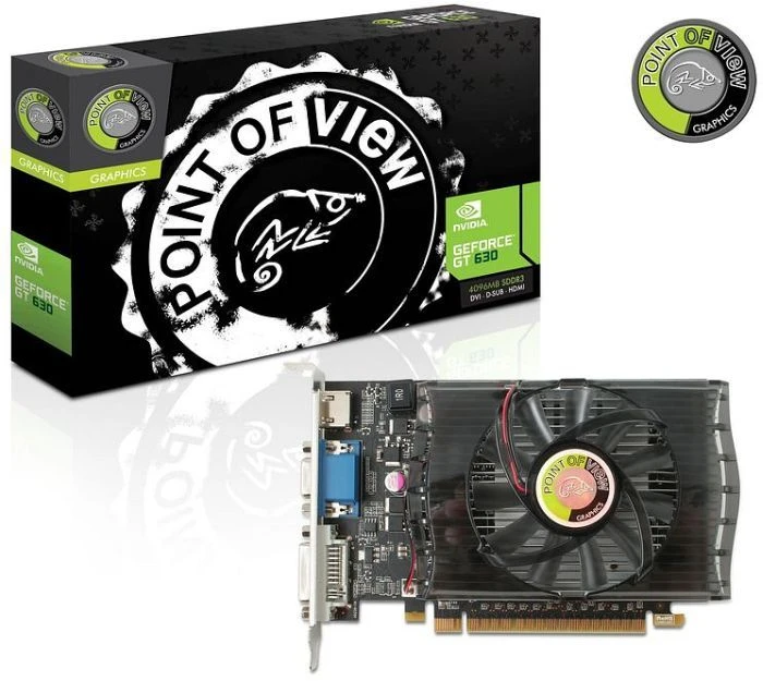 Point of View GeForce GT 630, 4GB DDR3, VGA, DVI, HDMI