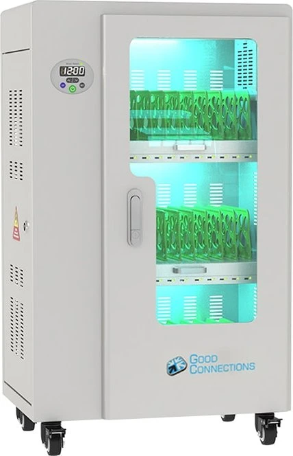 Good Connections Antares Pro T30C, Mobiler Ladeschrank mit UV-C-Desinfektion, grau, für Tablets, 30 Geräte bis 11"